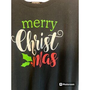 Holiday Time Merry Christmas‎ Tee T-Shirt XL Black Polyester & cotton Texas Cool